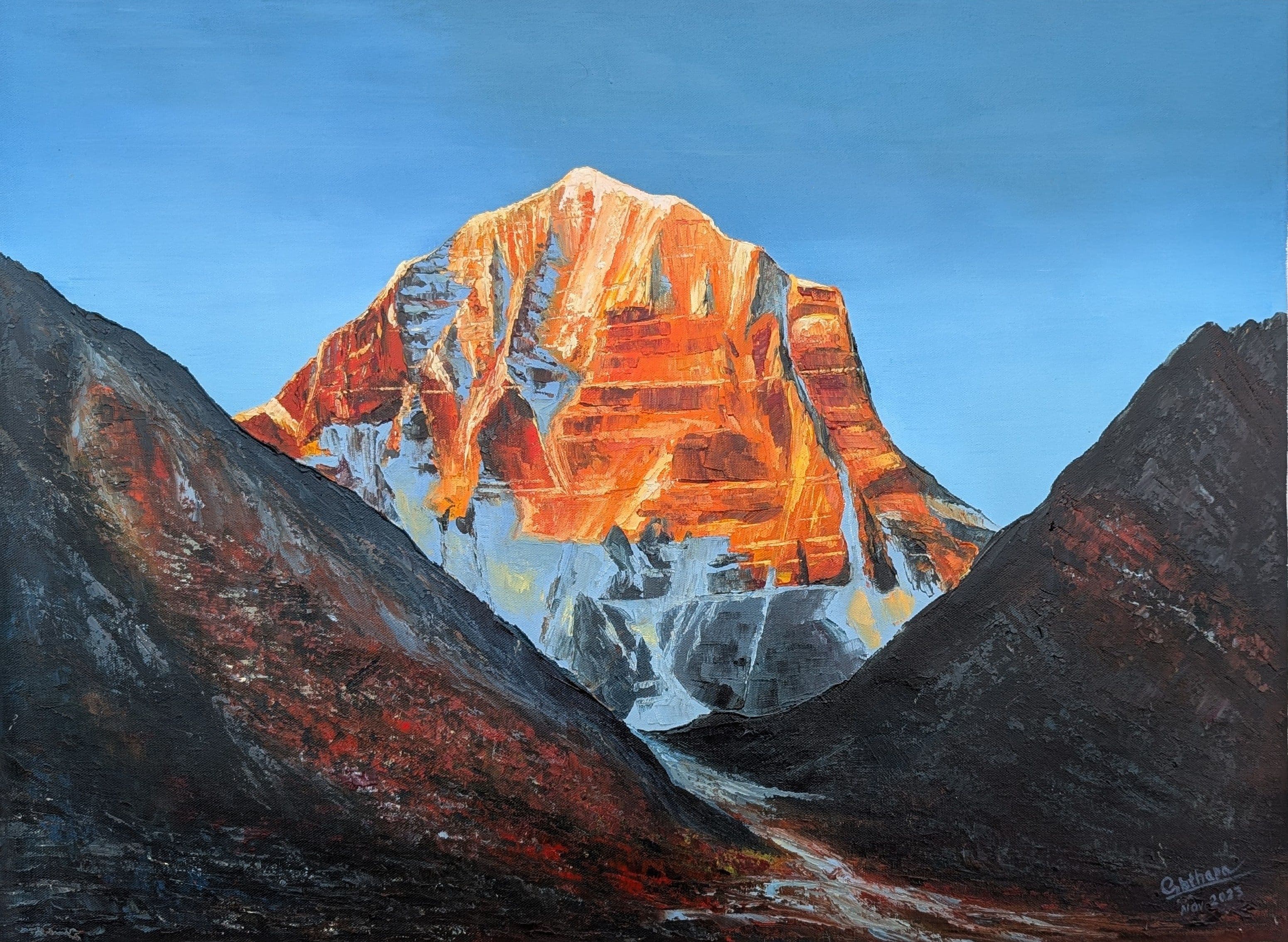 Buy Mt. Kaliash from Tibet - Original fine art painting at Shakya Gallery Nepal